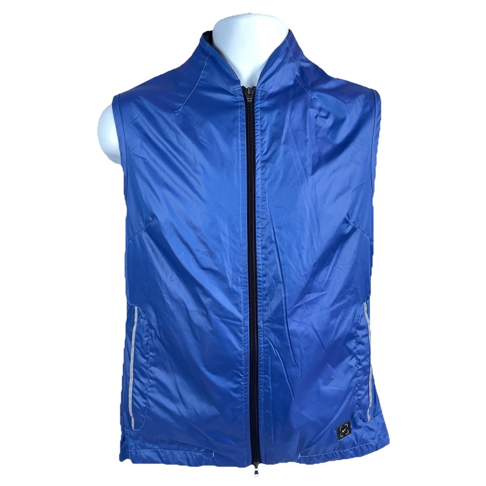 Nike Running Women's Blue Windbreaker Athletic Vest Size S Lightweight Full Zip